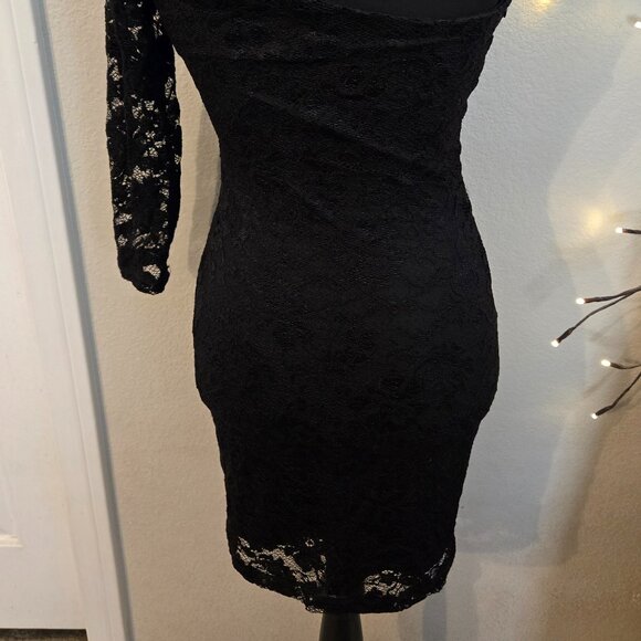 Guess - Small Black Lace Open Shoulder Cocktail Dress - EUC - Picture 3 of 5
